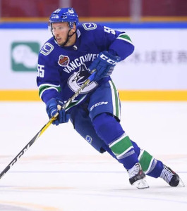 Alex Biega with the Vancouver Canucks in 2017.