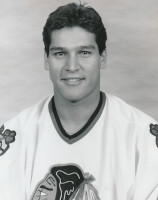 Everett Sanipass with The Chicago Blackhawks in 1988.